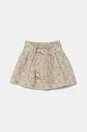 Dětská bavlněná sukně United Colors of Benetton béžová barva, mini, áčková, 40VFG0013