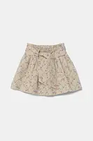 Dětská bavlněná sukně United Colors of Benetton béžová barva, mini, áčková, 40VFG0013