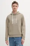 Mikina Armani Exchange pánská, béžová barva, s kapucí, s potiskem, XM000482 AF10818
