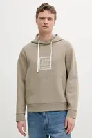 Mikina Armani Exchange pánská, béžová barva, s kapucí, s potiskem, XM000482 AF10818