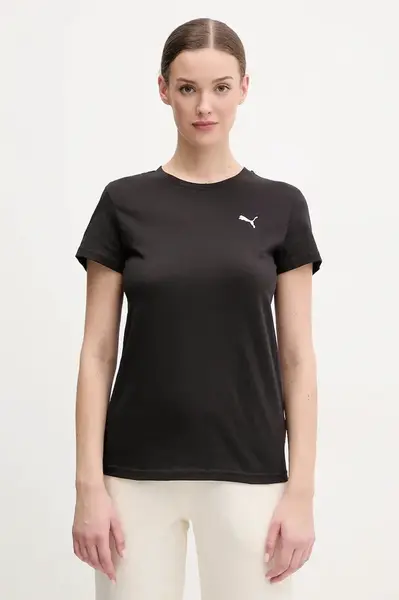 Bavlněné tričko Puma černá barva, 682374