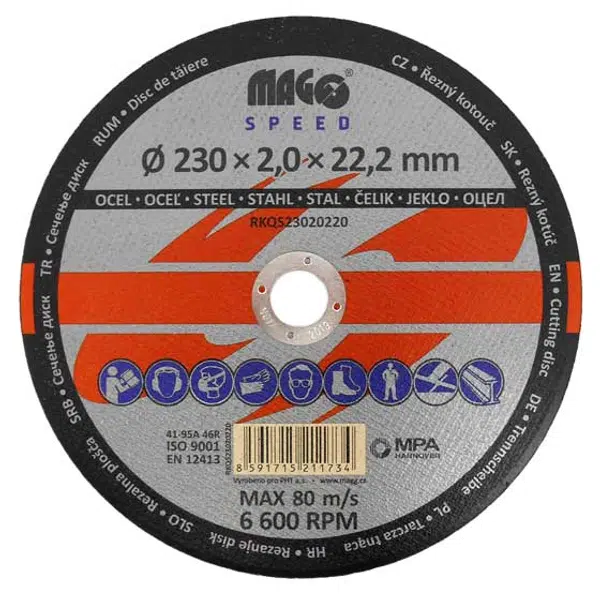 Řezný kotouč na kov 230x2,0x22mm MAGG SPEED