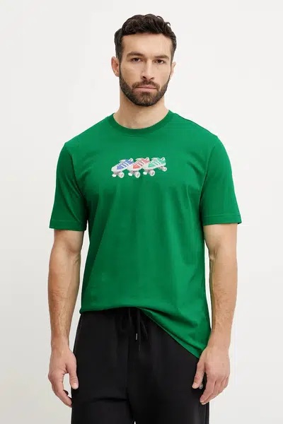 Bavlněné tričko adidas Originals Q12 TS Roller zelená barva, s potiskem, JP4493