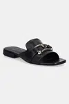 Kožené pantofle Furla Nuvola Mule dámské, černá barva, YJ36FNU X30000 O6000