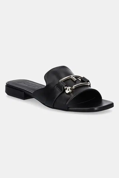 Kožené pantofle Furla Nuvola Mule dámské, černá barva, YJ36FNU X30000 O6000