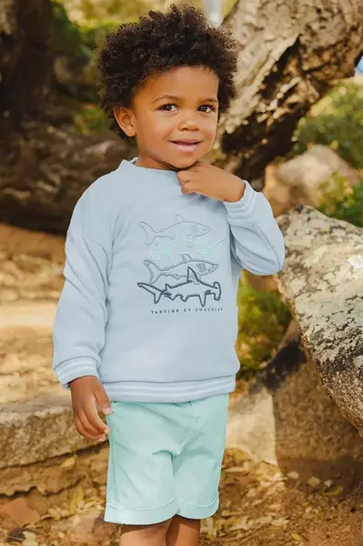 Dětská bavlněná mikina Tartine et Chocolat modrá barva, s potiskem, CA15031