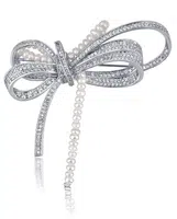 JwL Luxury Pearls Luxusní dámská brož s perličkami 2v1 Mašle JL0666