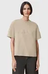 Bavlněné tričko AllSaints LISA dámské, béžová barva, W211JA