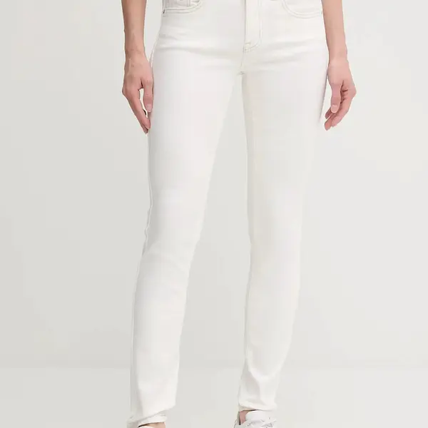Džíny Tommy Jeans dámské, béžová barva, DW0DW20667