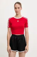 Dětské tričko adidas Originals 3-Stripes dámské, červená barva, JD0303