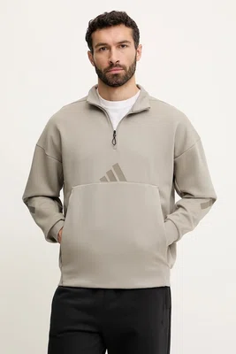 Mikina adidas Z.N.E. pánská, béžová barva, s kapucí, hladká, JD6191
