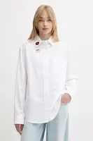 Bavlněná košile Miss Sixty dámská, bílá barva, relaxed, s klasickým límcem, 6S2XJ02200