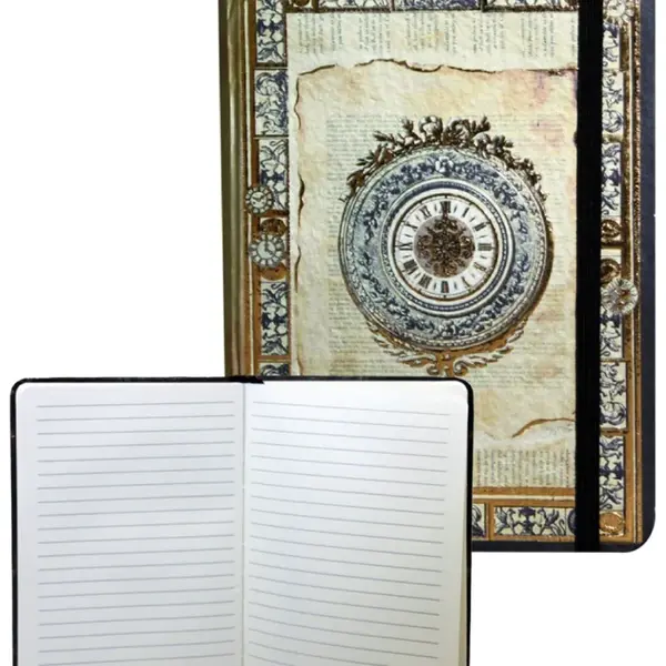 Zápisník s gumičkou 178x126 mm světle zelený se zlatým ornamentem F