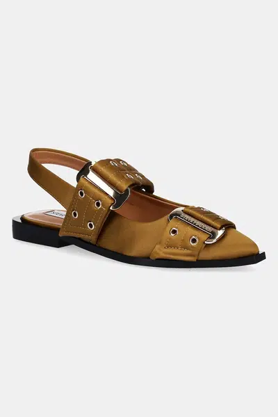 Baleríny Steve Madden Grand Ave zelená barva, s odkrytou patou, 11003257