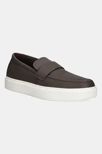 Kožené mokasíny Calvin Klein MOCCASIN LTH UNLINED pánské, hnědá barva, HM0HM01813