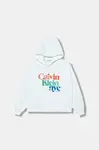 Dětská bavlněná mikina Calvin Klein Jeans bílá barva, s kapucí, s potiskem, IG0IG02989