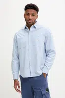Bavlněná košile Guess Jeans pánská, černá barva, regular, s klasickým límcem, M4YH37 WGCF1