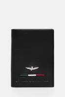 Kožená peněženka Aeronautica Militare černá barva, AM154