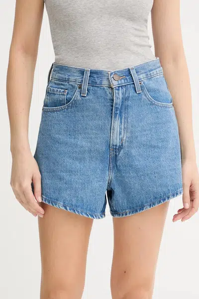Džínové šortky Levi's dámské, modrá barva, high waist, A1965