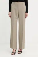 Kalhoty Guess DOROTHEE dámské, béžová barva, široké, high waist, W5YB04 WHD92