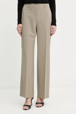 Kalhoty Guess DOROTHEE dámské, béžová barva, široké, high waist, W5YB04 WHD92