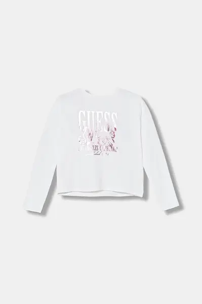 Dětské tričko s dlouhým rukávem Guess bílá barva, J5YI32 K6YW4