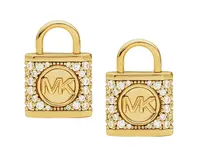 Michael Kors Stříbrné náušnice pecky se zirkony Visací zámek MKC1628AN710