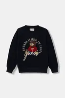 Dětská bavlněná mikina Guess tmavomodrá barva, s aplikací, H5YJ00 KAX74
