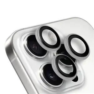 OBAL:ME ochrana čoček pro Apple iPhone 15 Pro/15 Pro Max, white titanium