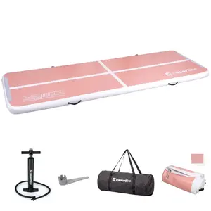 Airtrack inSPORTline Airstunt 300x100x10 cm korálová růžová s ruční pumpou