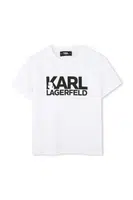 Dětské bavlněné tričko Karl Lagerfeld bílá barva, s potiskem, Z30435