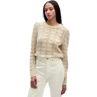 GAP FEMME POINTELLE CREW Dámsky sveter, béžová, veľkosť