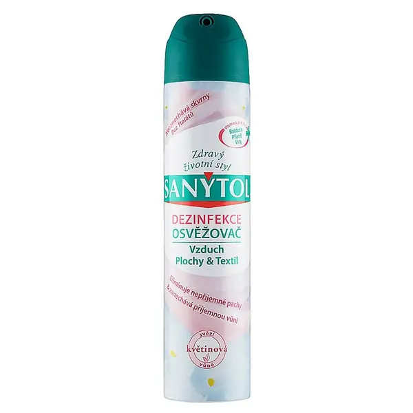 SANYTOL Dezinfekční osvěžovač vzduchu, ploch a textilií s vůní květin 300 ml