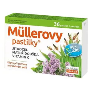 DR. MÜLLER Müllerovy pastilky s jitrocelem, mateřídouškou bez cukru 36 pastilek