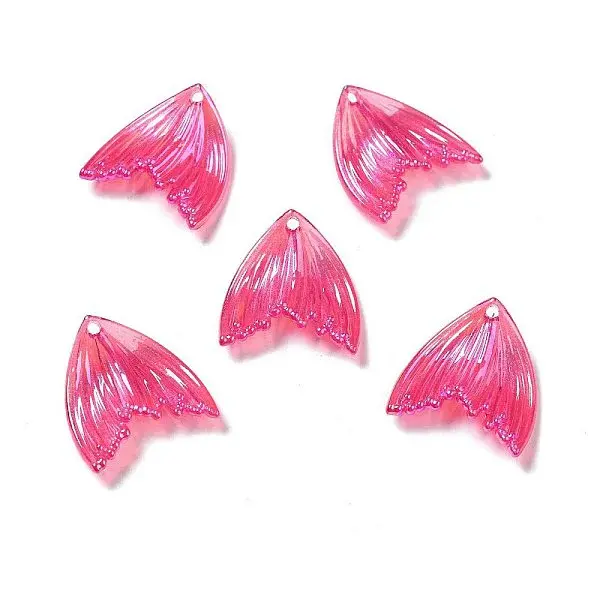 UV Plating Rainbow Iridescent Transparent Acrylic Pendants
