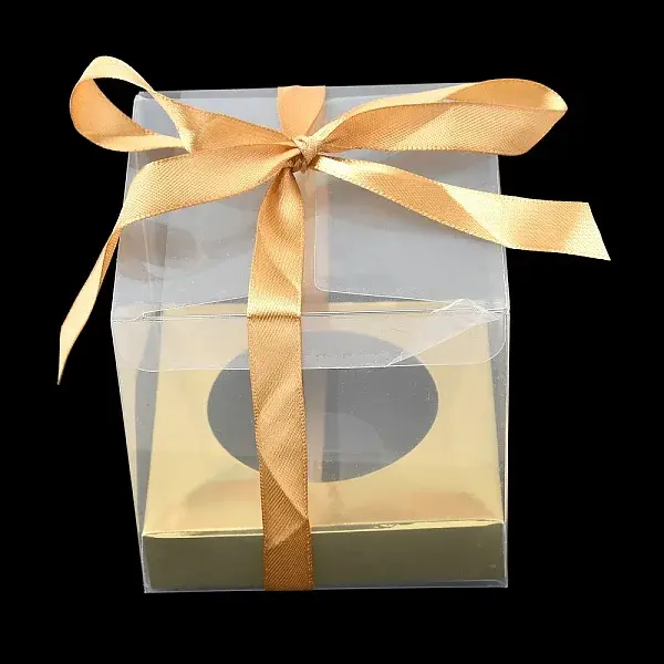 Transparent PET Cupcake Packing Boxes with Paper Base