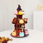 3 Tier Halloween Haunted House Paper Cupcake Stand