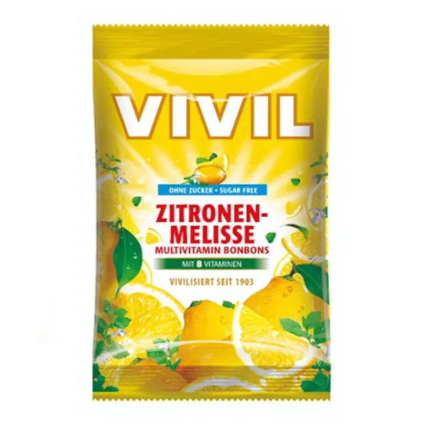 VIVIL Multivitamín citron a meduňka drops bez cukru 120 g