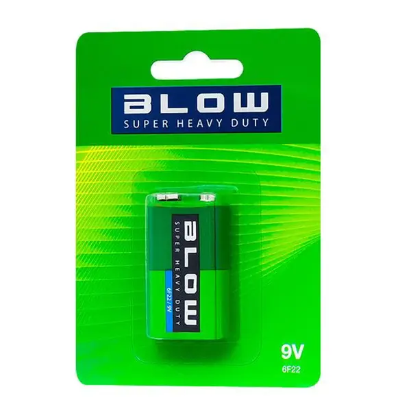 Baterie 9V (6LR61) Zn-Cl BLOW Super Heavy Duty 1ks / blistr