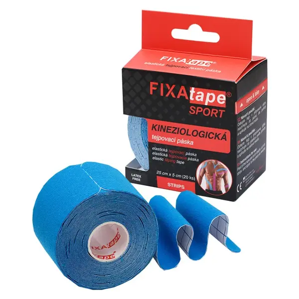 FIXAPLAST Fixatape sport strips tejpovací páska 25 x 5 cm 20 ks modrá