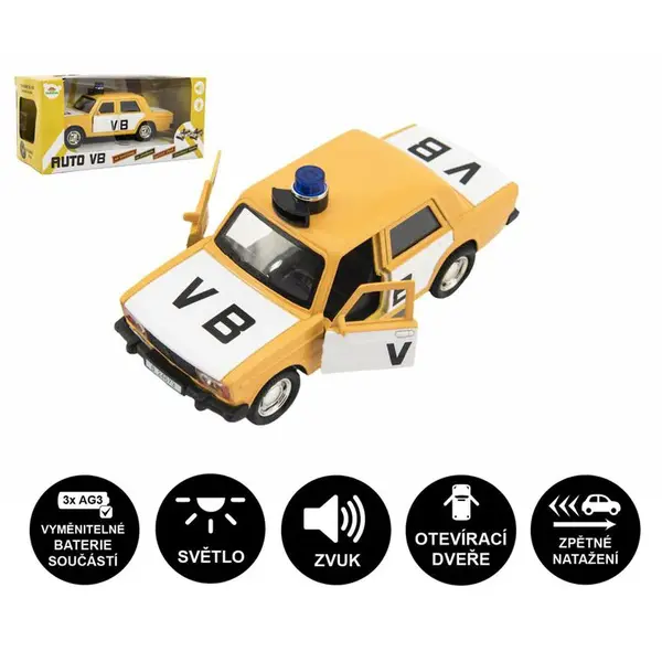 Retro policejní auto VB se světlem a zvukem