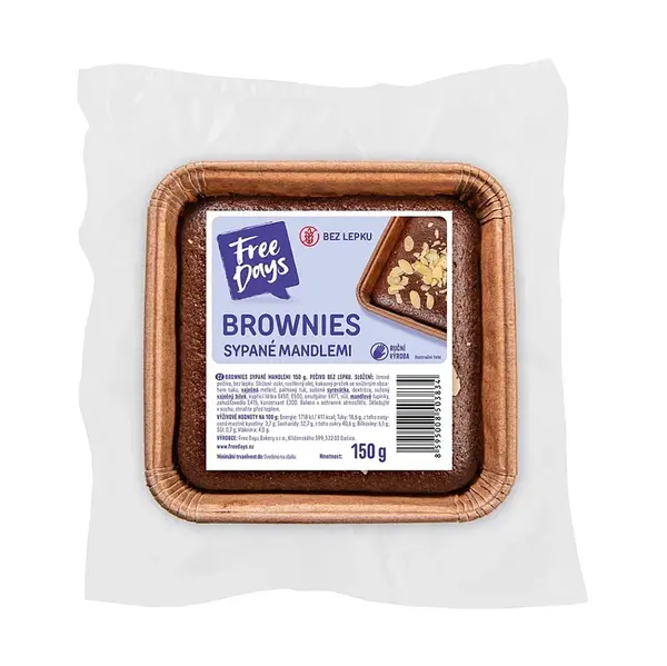 FREE DAYS Bezlepkové brownies sypaný mandlemi 150 g