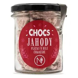 NATU Chocs jahody plátky v 30% bílé čokoládě 80 g