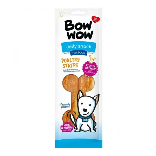 BOW WOW Jelly snack Drůbeží stripsy pro psy 60 g