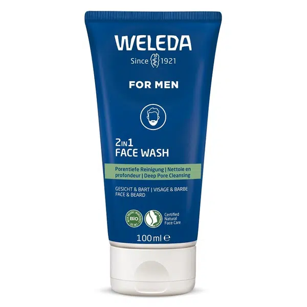 WELEDA For Men 2v1 Čistící gel na obličej a vousy 100 ml