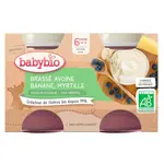 BABYBIO Brassé z ovesného mléka banán borůvka  2x130 g