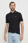 Bavlněné polo tričko HUGO Deresino232 černá barva, 50490775