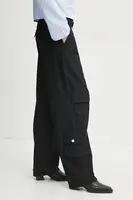 Kalhoty Won Hundred dámské, černá barva, jednoduché, high waist, 3358-14266