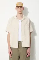 Bavlněná košile Corridor Rainbow Weave Camp béžová barva, regular, SS0086