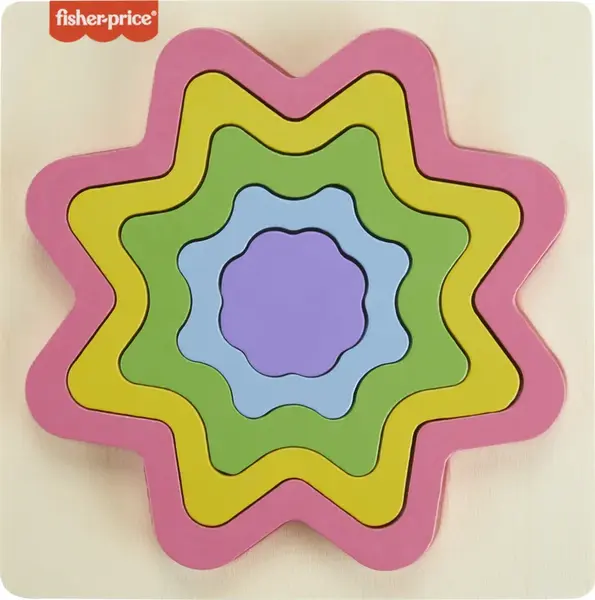 Dřevěná duhová vkládačka - hvězda